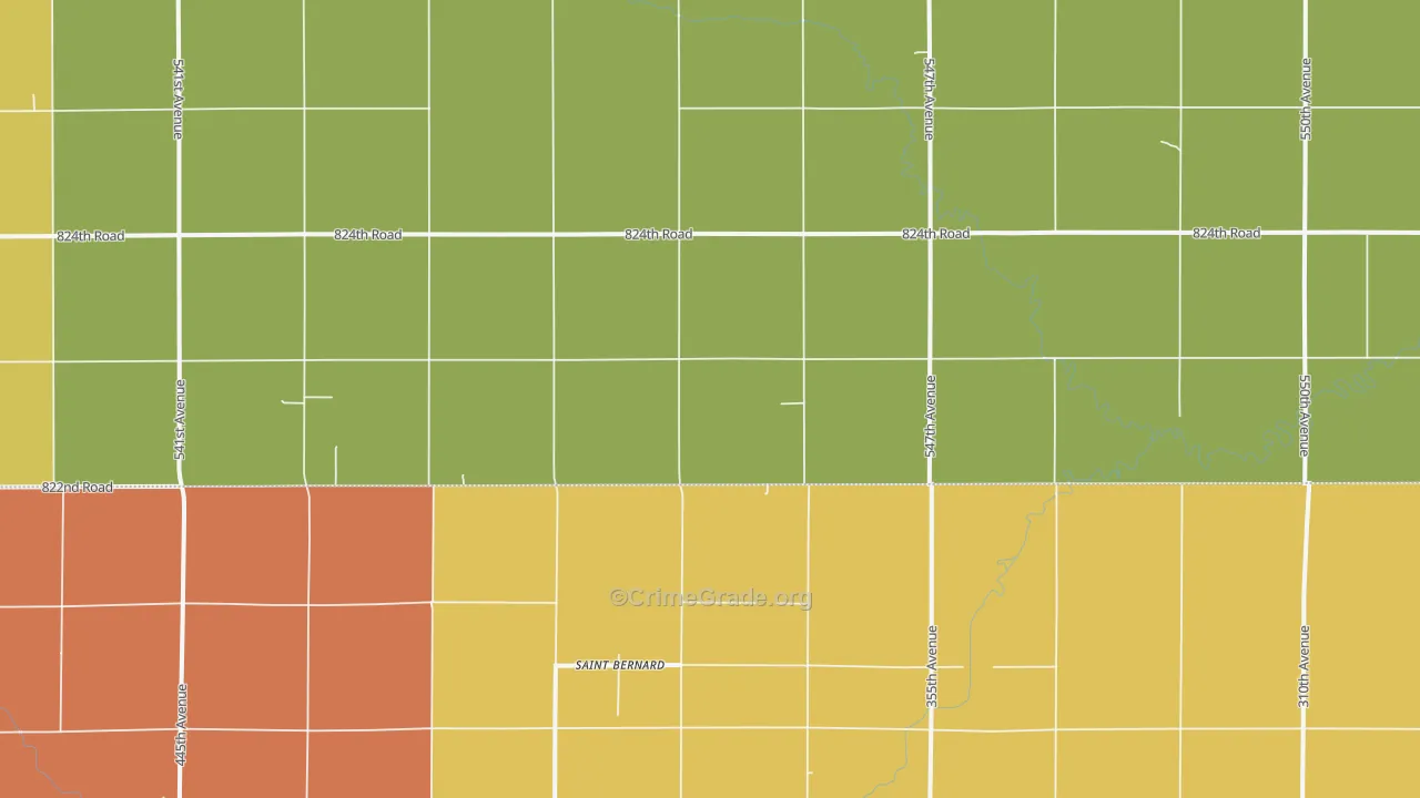 St. Bernard, NE Map of Assault Rates