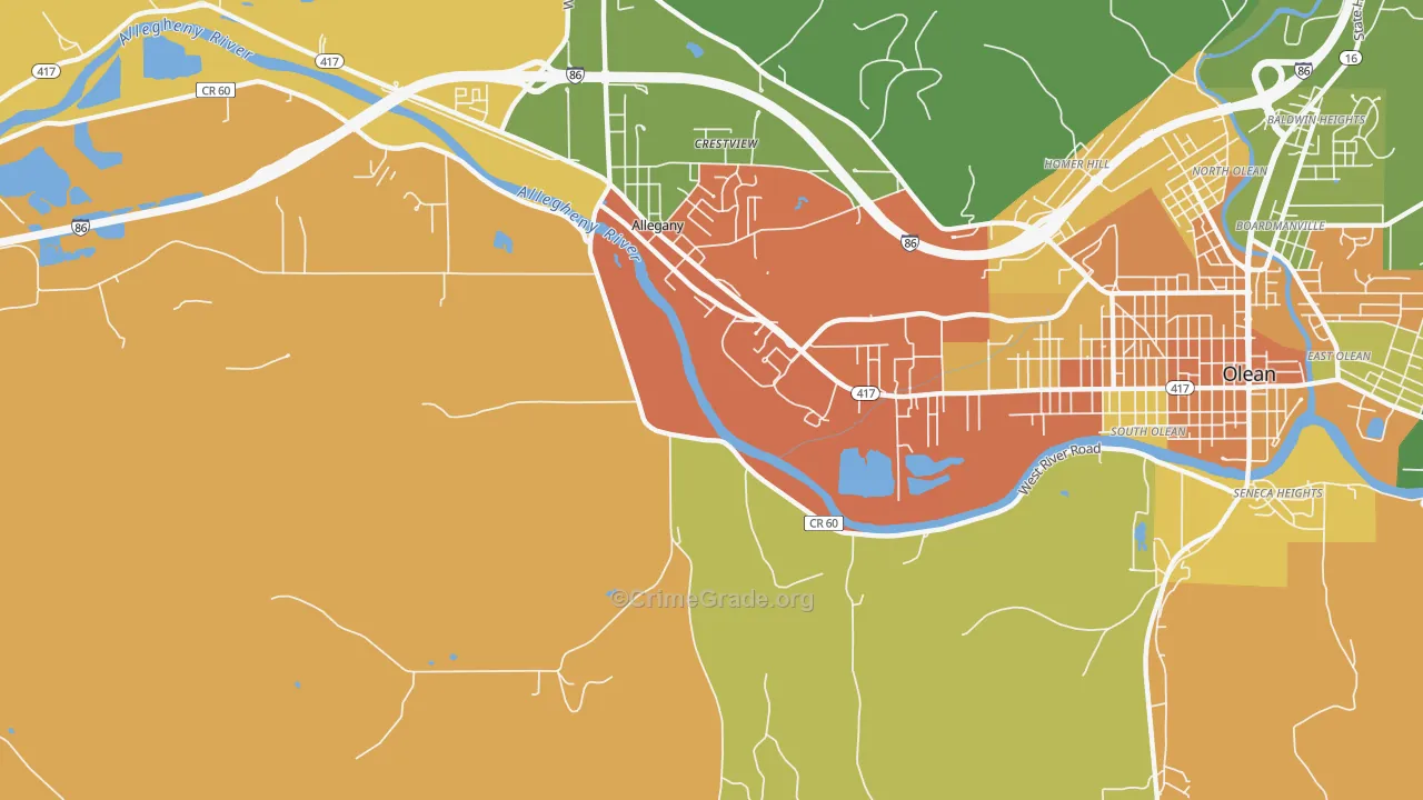 St. Bonaventure, NY Map of Assault Rates