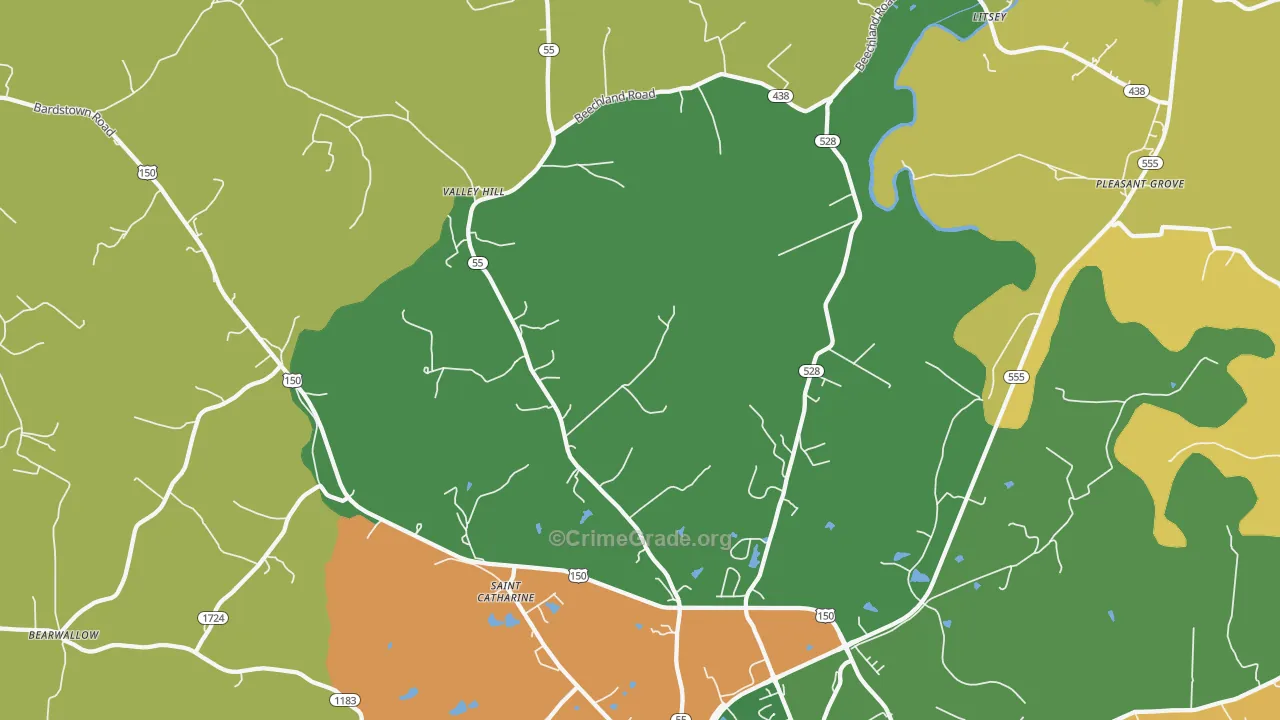 St. Catharine, KY Map of Assault Rates
