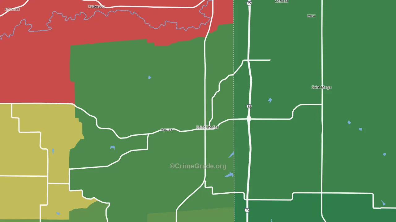 St. Charles, IA Map of Assault Rates