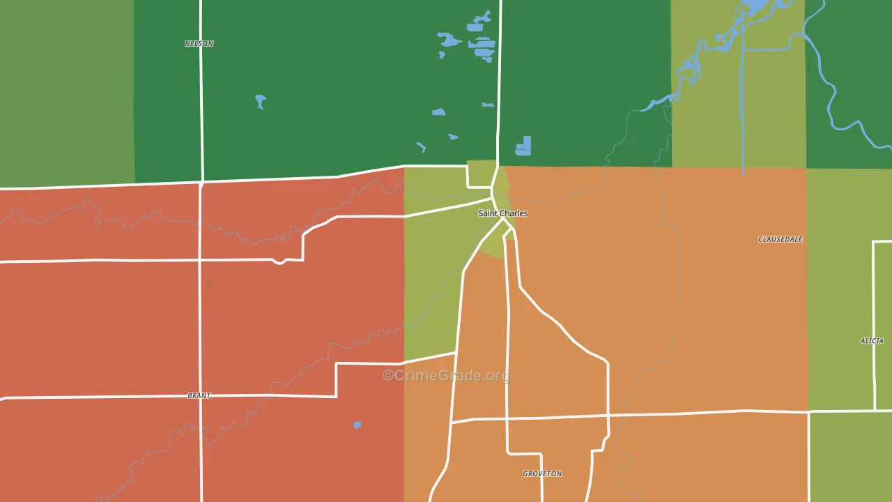 St. Charles, MI Map of Assault Rates