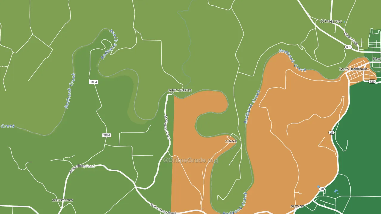 St. Charles, PA Map of Assault Rates
