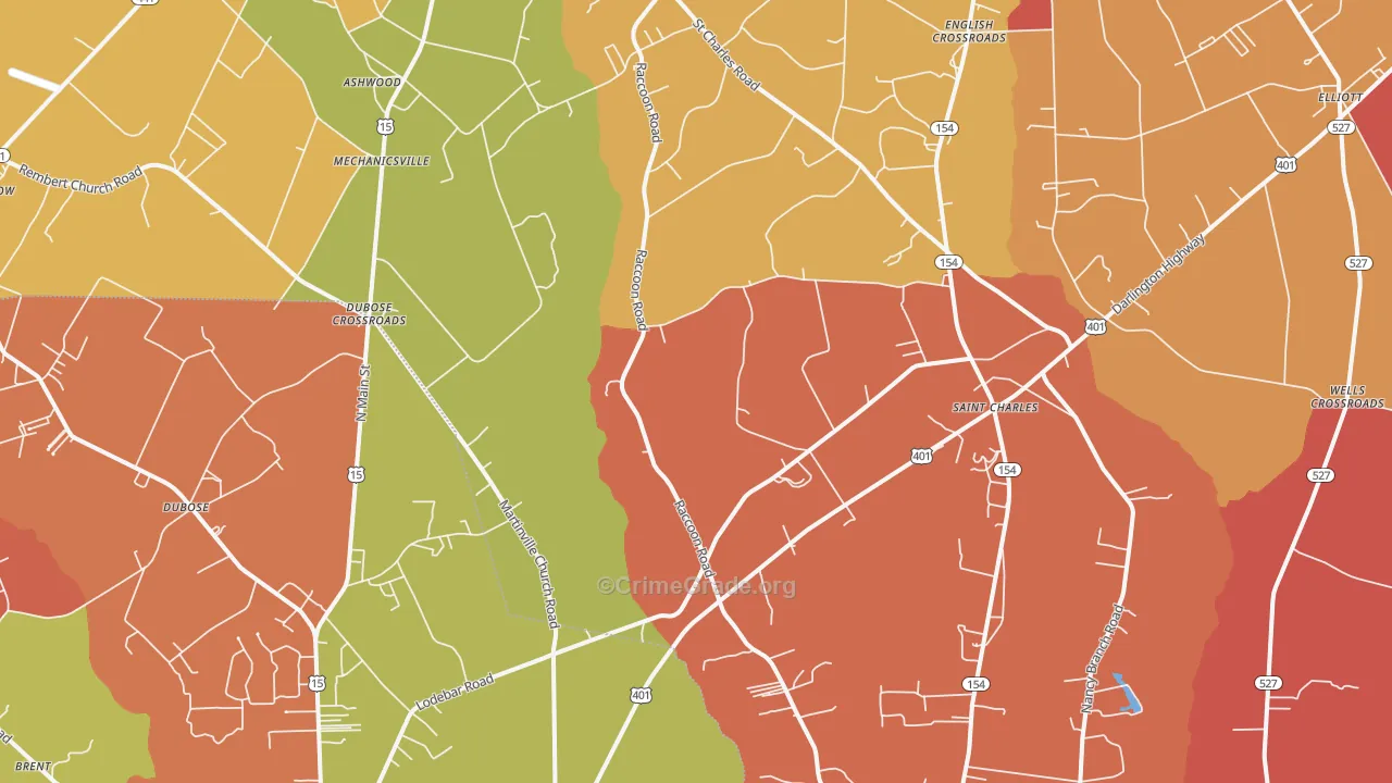 St. Charles, SC Map of Assault Rates