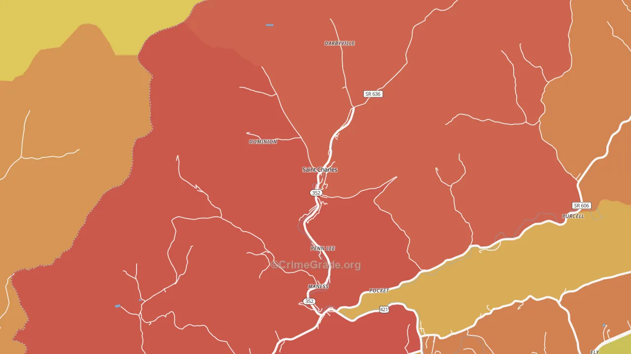 St. Charles, VA Map of Assault Rates