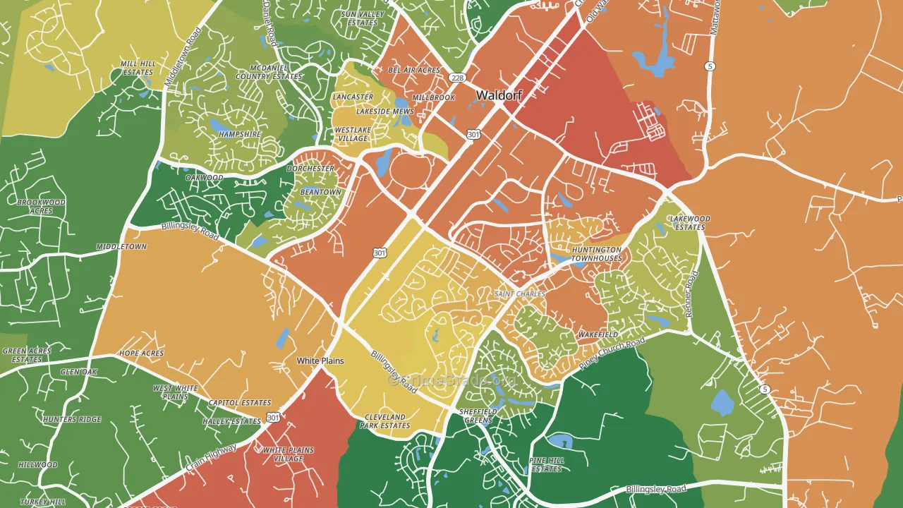 St Charles, Waldorf, MD Map of Assault Rates