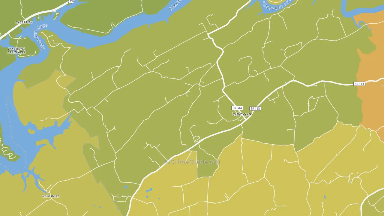 St. Clair, TN Map of Assault Rates
