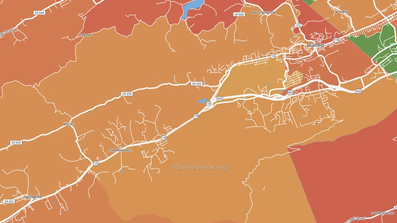 St. Clair, VA Map of Assault Rates