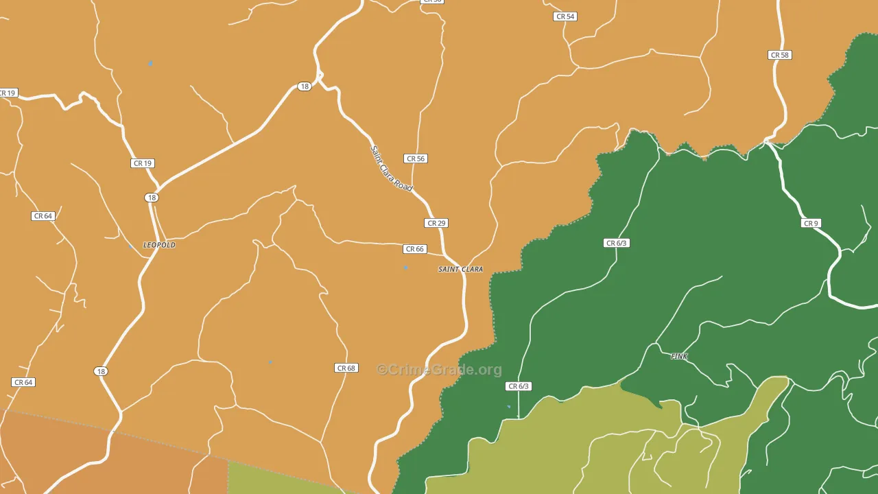 St. Clara, WV Map of Assault Rates