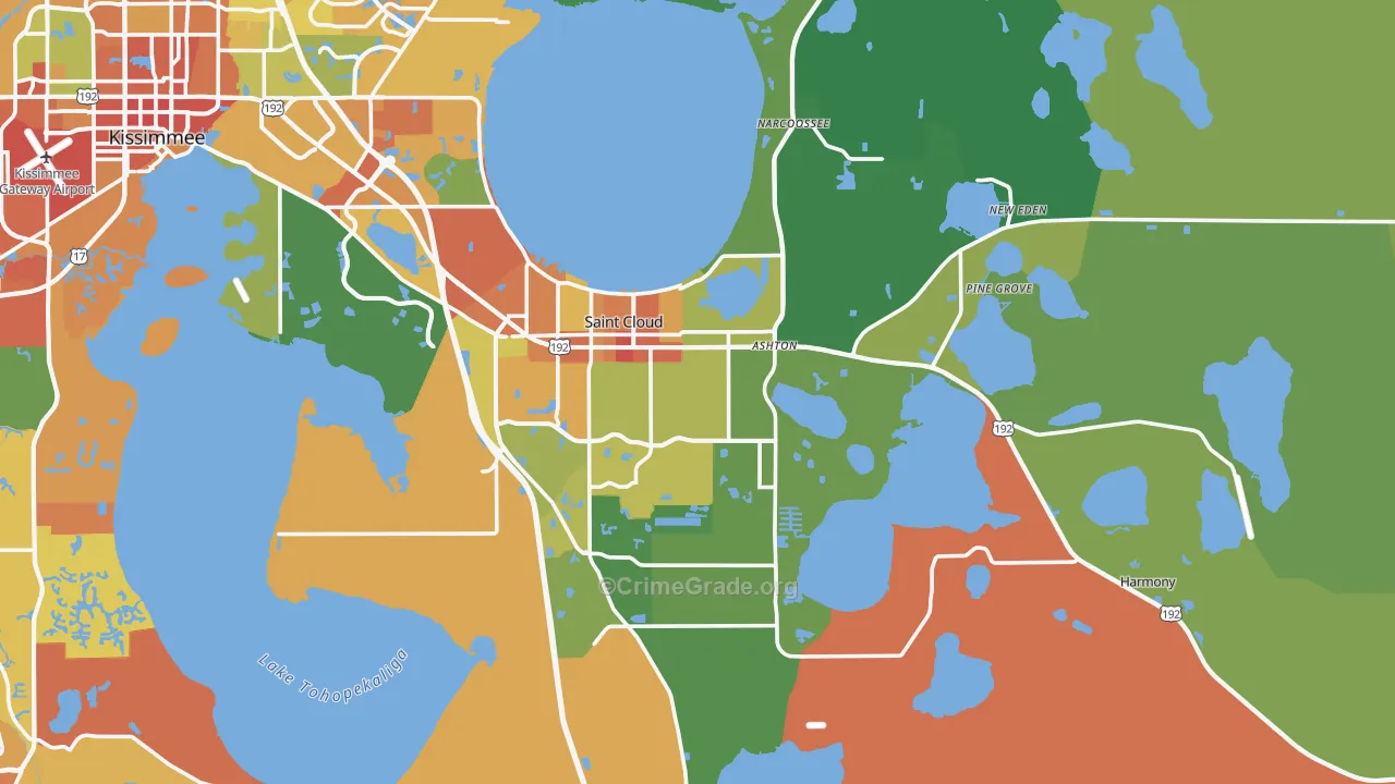 St. Cloud, FL Map of Assault Rates