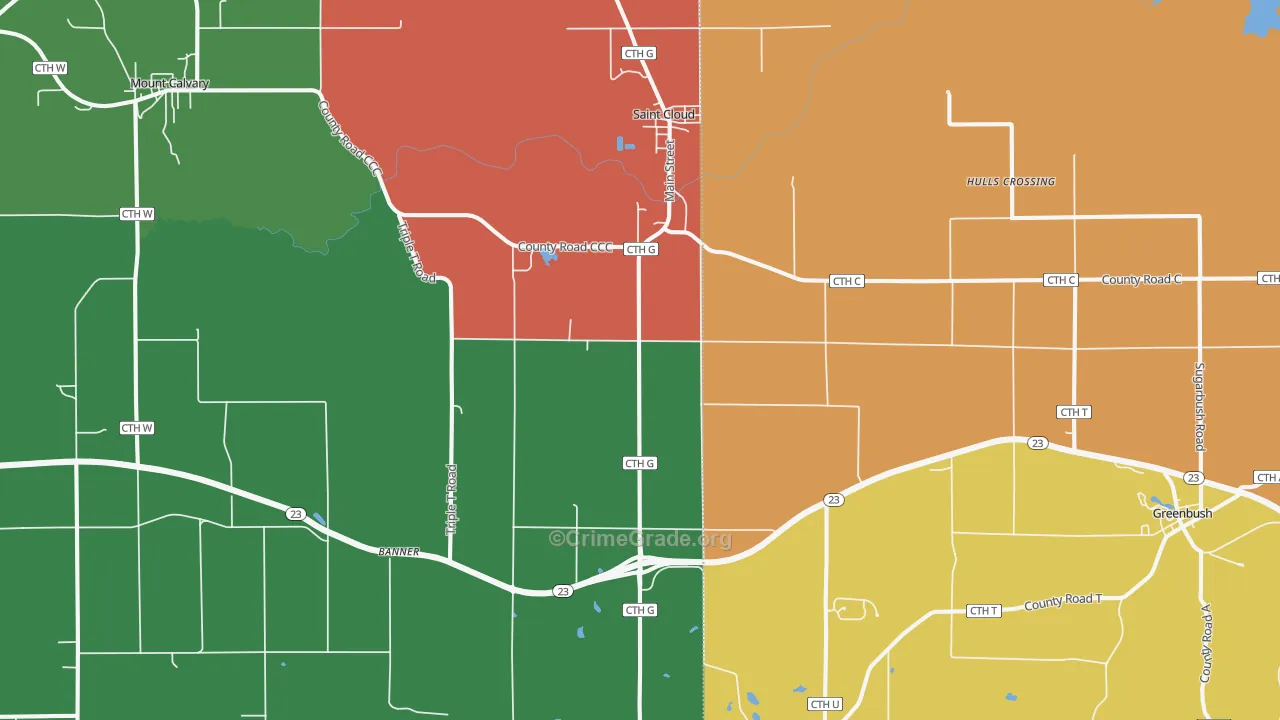 St. Cloud, WI Map of Assault Rates