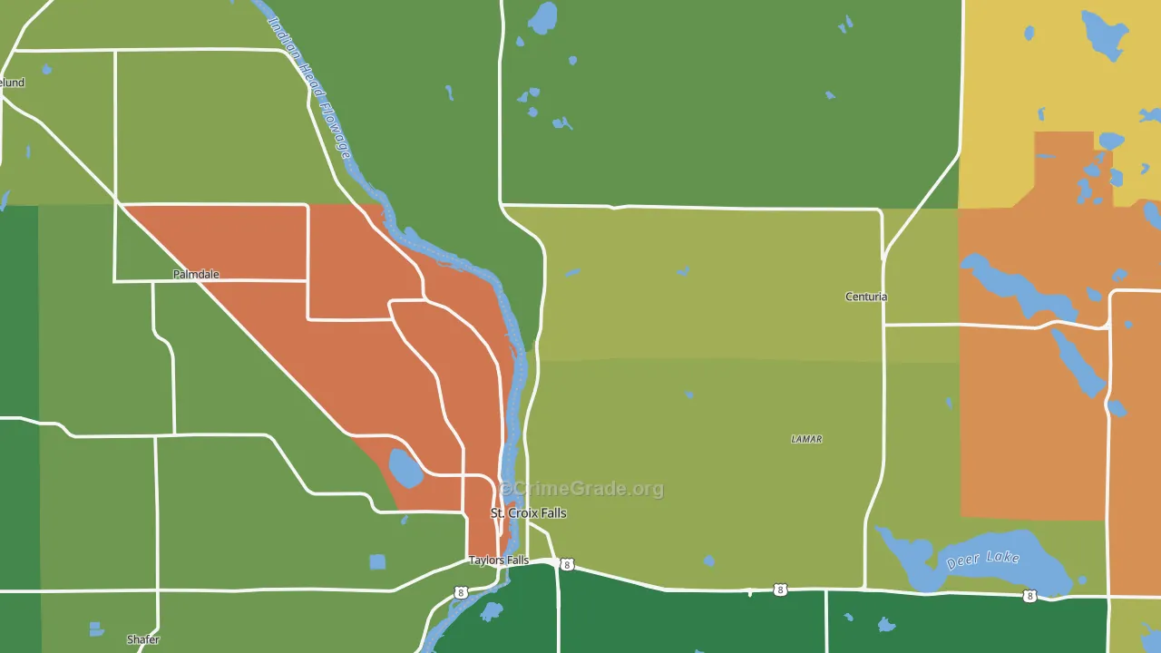 St. Croix Falls, WI Map of Assault Rates