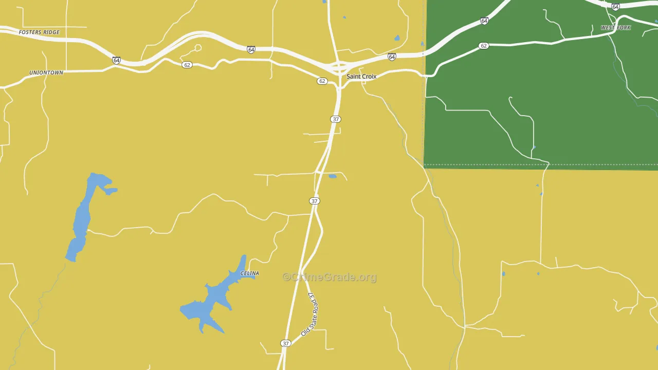 St. Croix, IN Map of Assault Rates