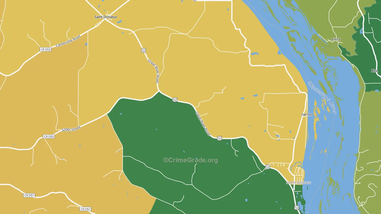 St. Donatus, IA Map of Assault Rates