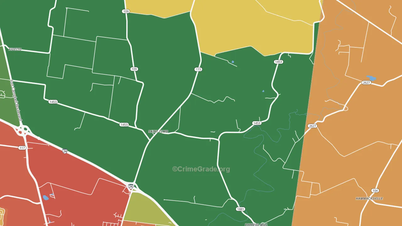 St. Elmo, KY Map of Assault Rates