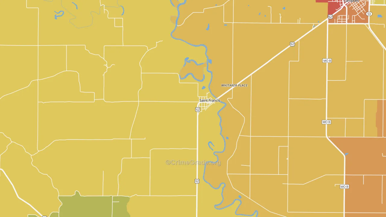 St. Francis, AR Map of Assault Rates