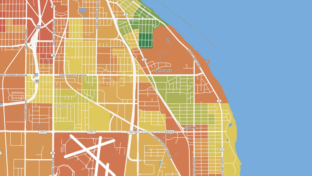 St. Francis, WI Map of Assault Rates