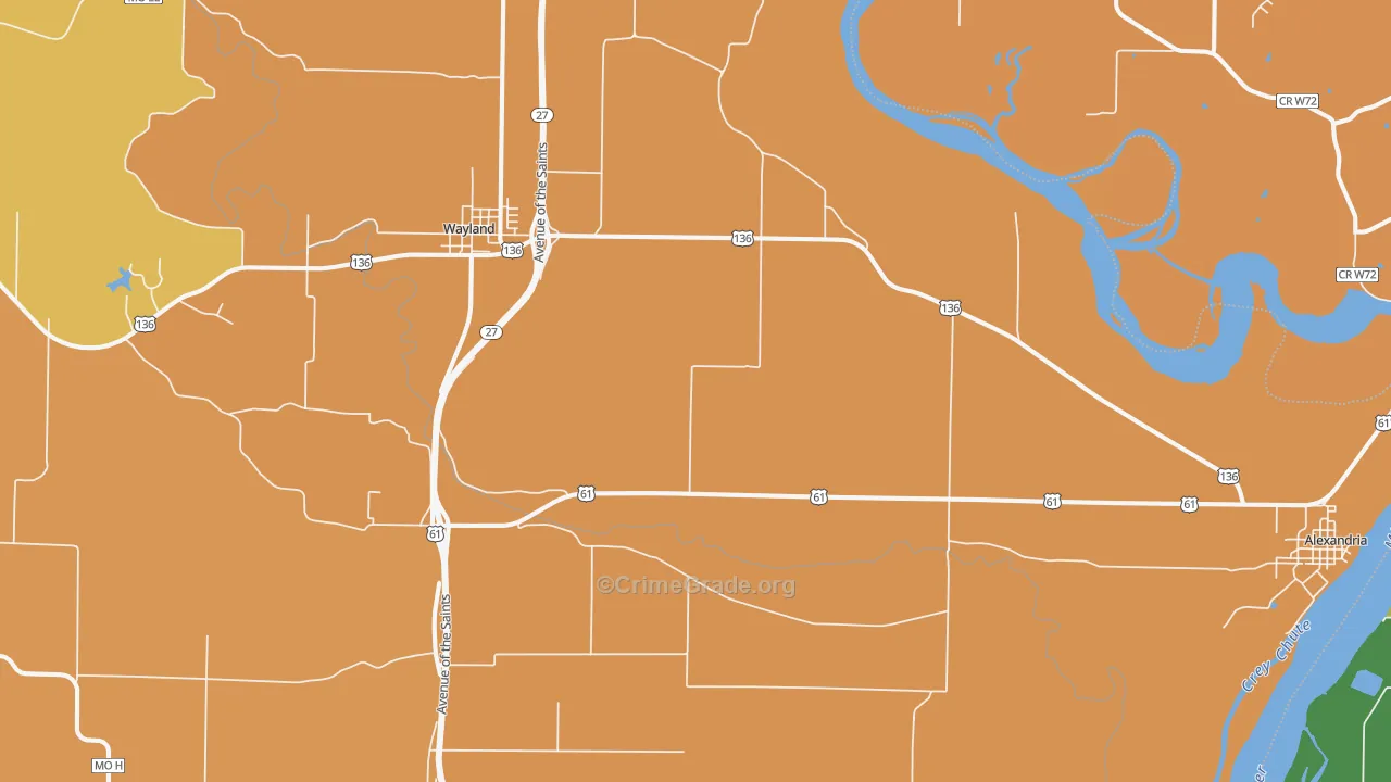 St. Francisville, MO Map of Assault Rates