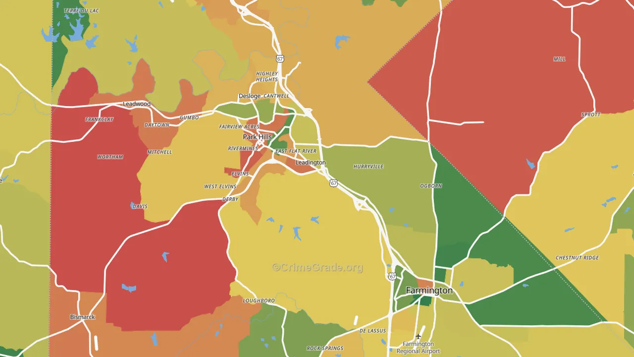 St. Francois County, MO Map of Assault Rates