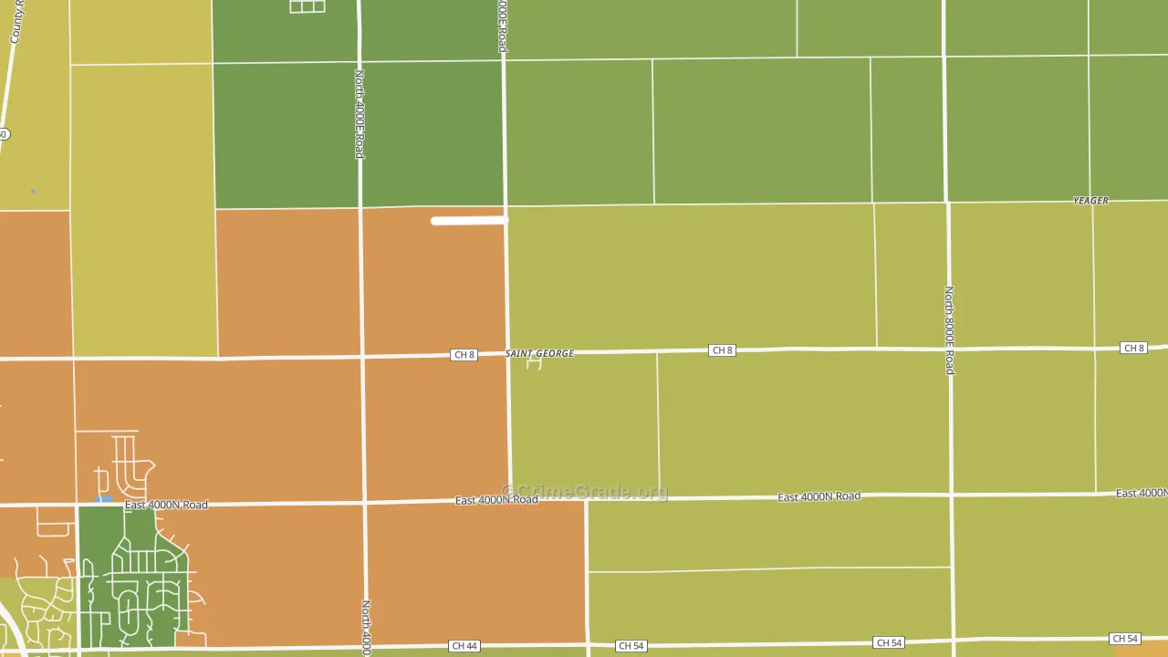 St. George, IL Map of Assault Rates