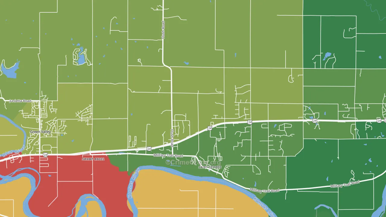 St. George, KS Map of Assault Rates