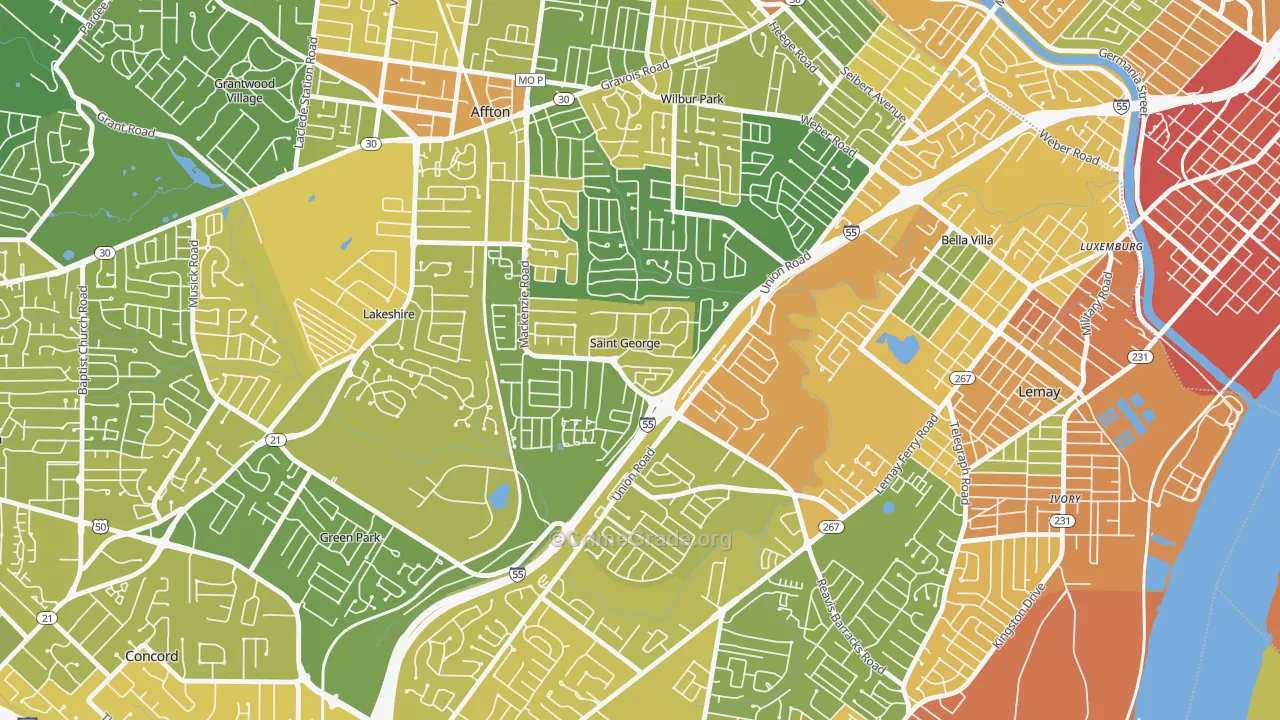St. George, MO Map of Assault Rates
