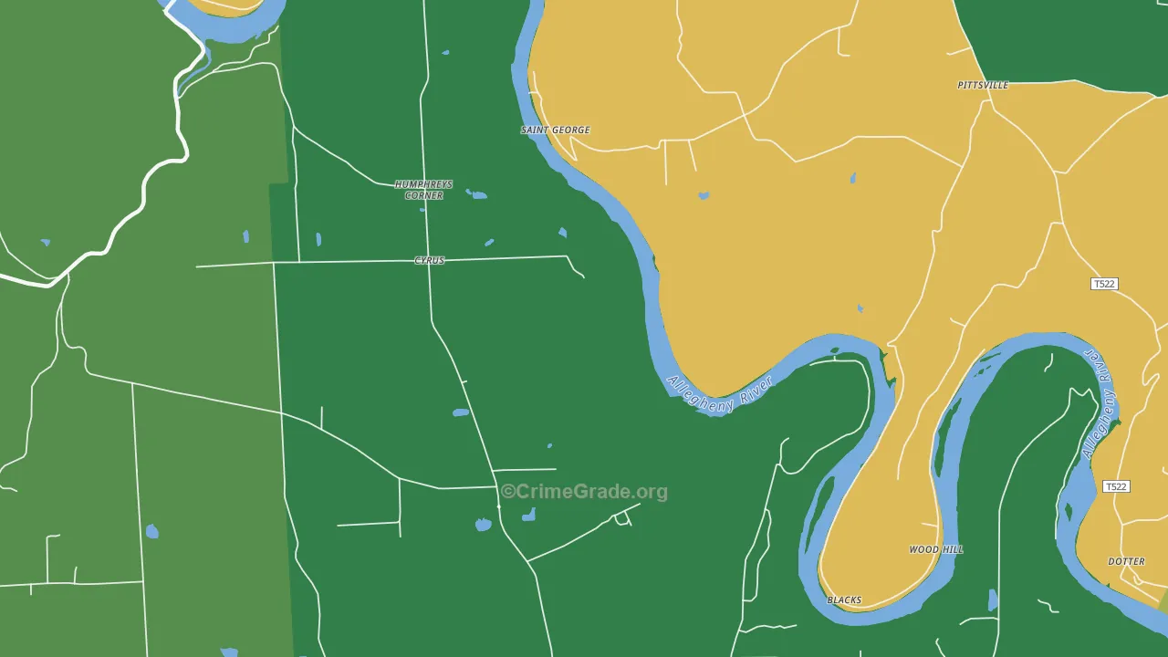 St. George, PA Map of Assault Rates