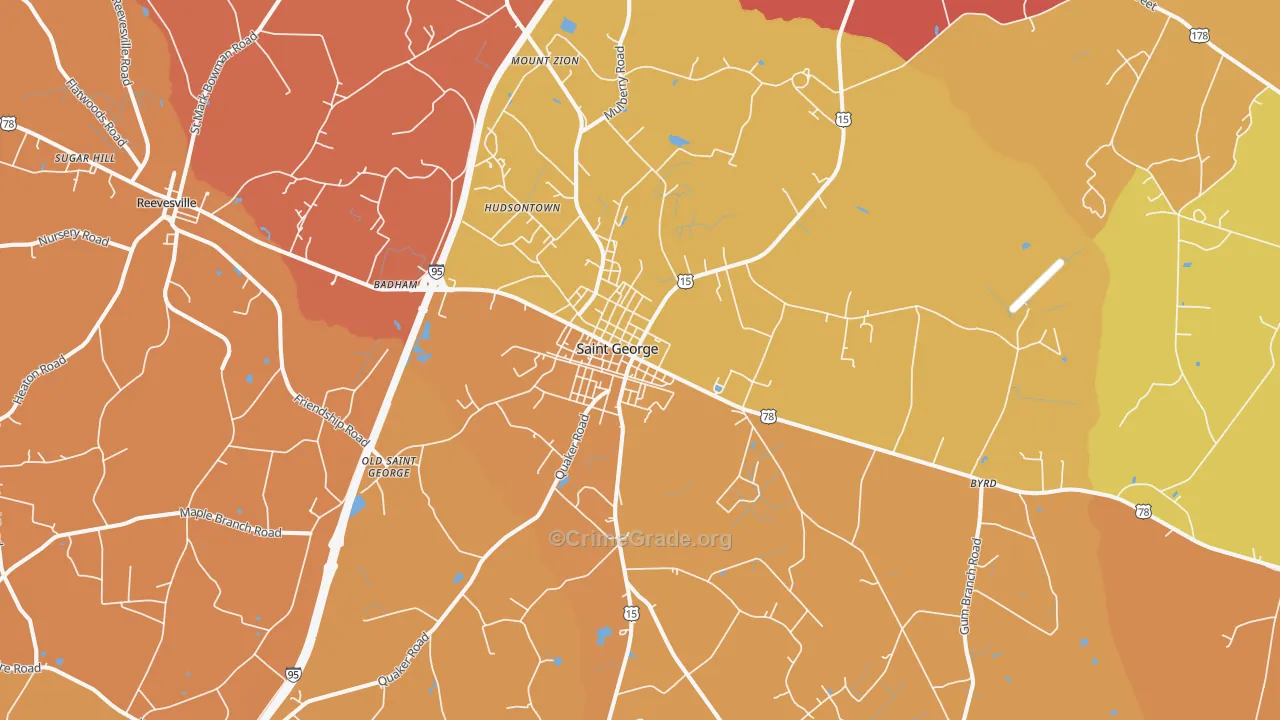 St. George, SC Map of Assault Rates