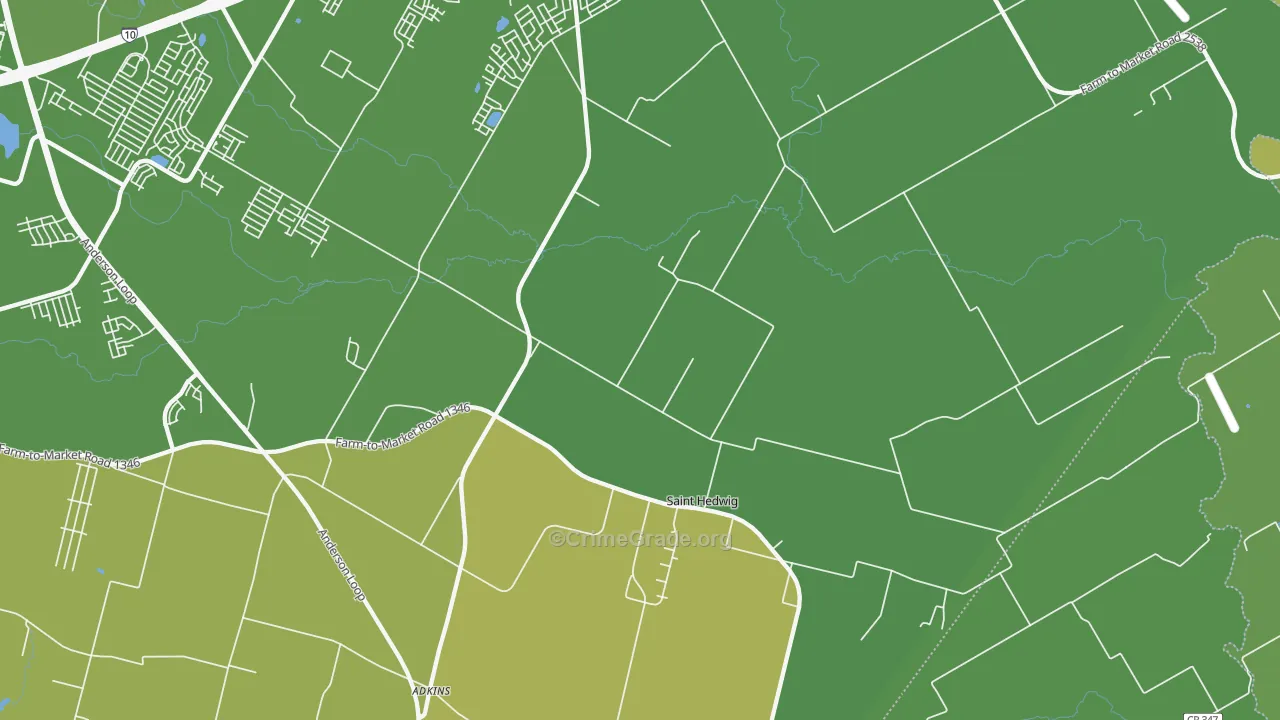 St. Hedwig, TX Map of Assault Rates