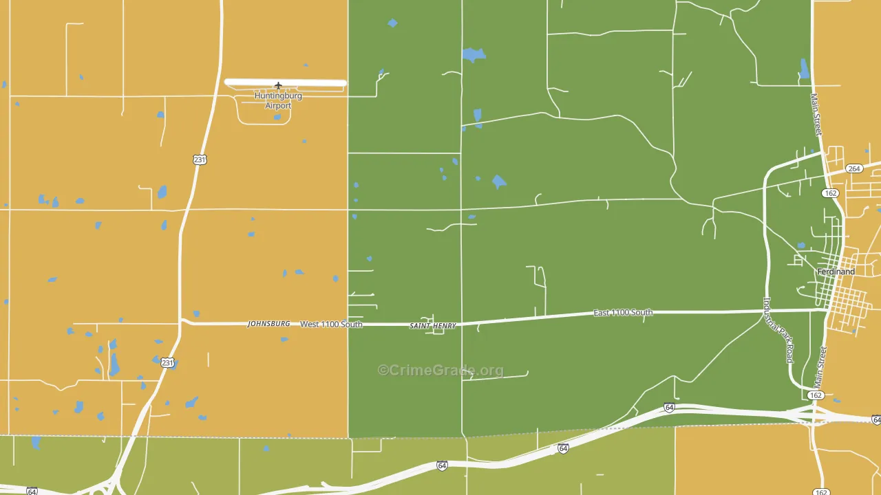 St. Henry, IN Map of Assault Rates