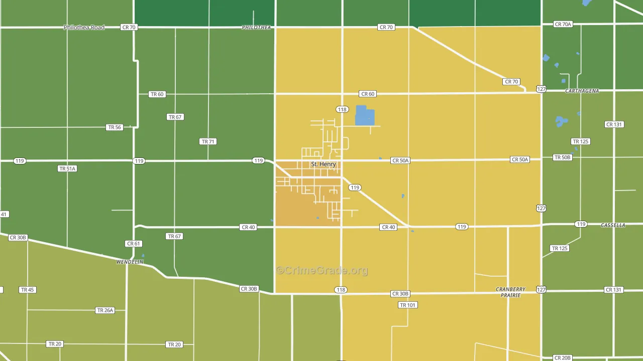 St. Henry, OH Map of Assault Rates