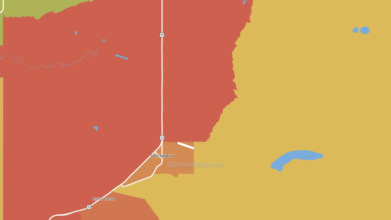 St. Ignatius, MT Map of Assault Rates