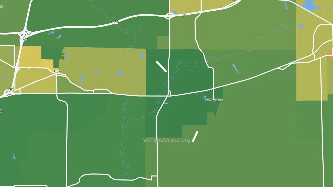 St. Jacob, IL Map of Assault Rates