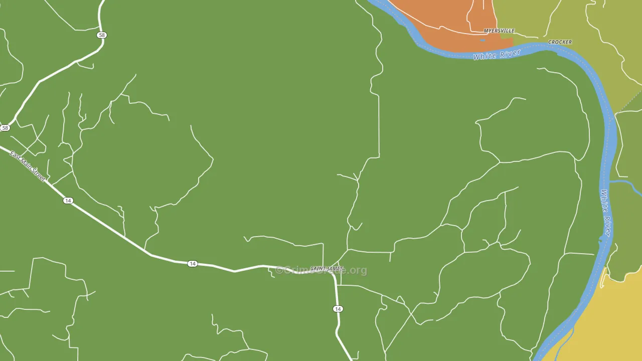 St. James, AR Map of Assault Rates
