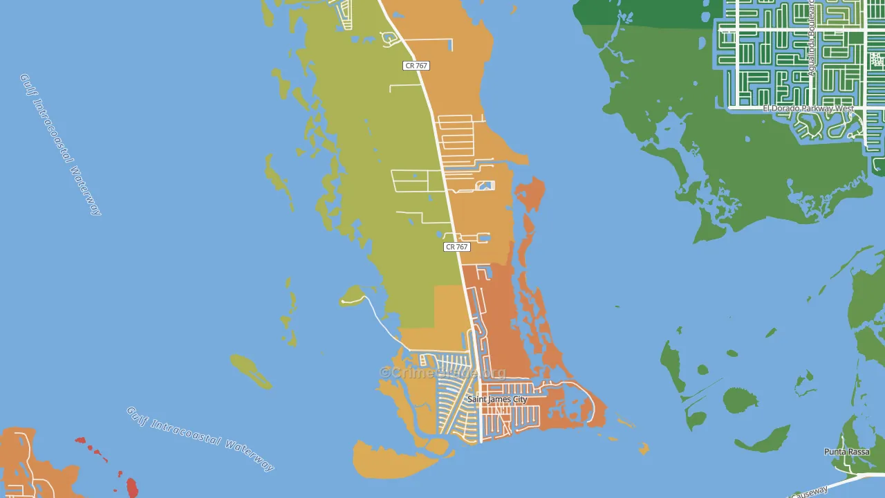 St. James City, FL Map of Assault Rates