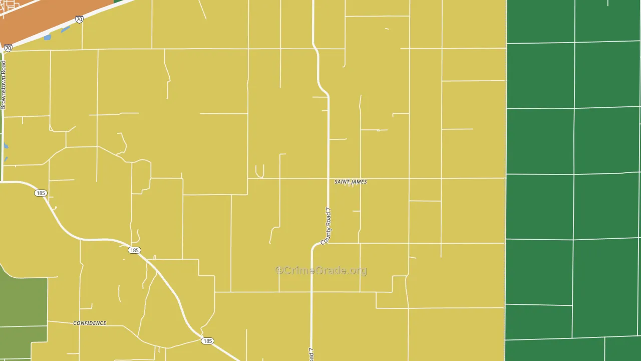 St. James, IL Map of Assault Rates