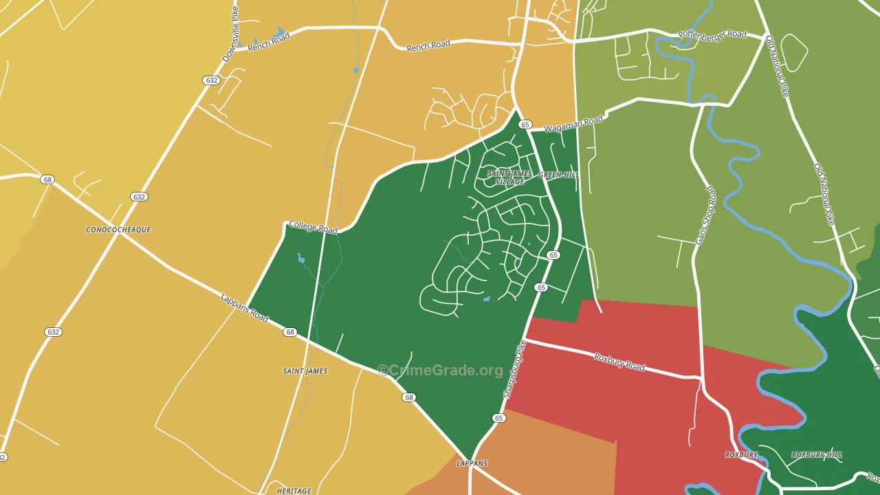 St. James, MD Map of Assault Rates