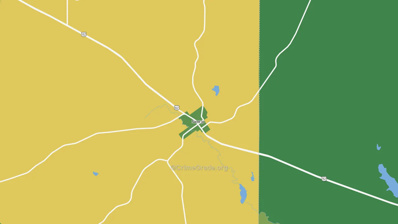 St. Jo, TX Map of Assault Rates