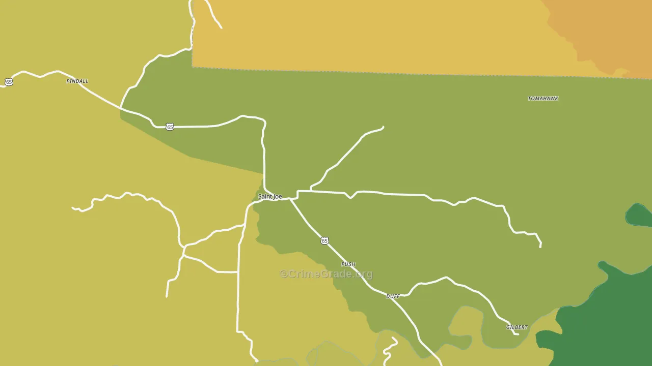 St. Joe, AR Map of Assault Rates
