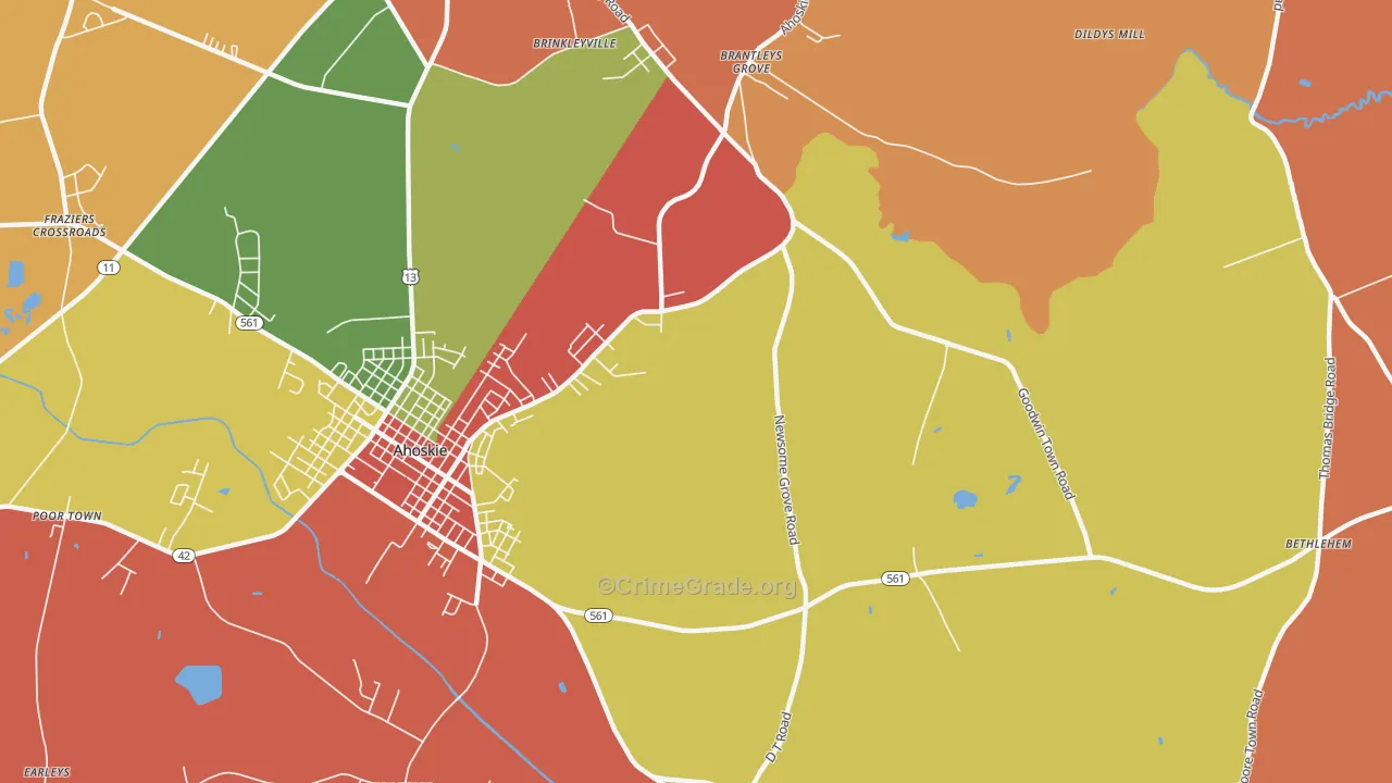 St. John, NC Map of Assault Rates