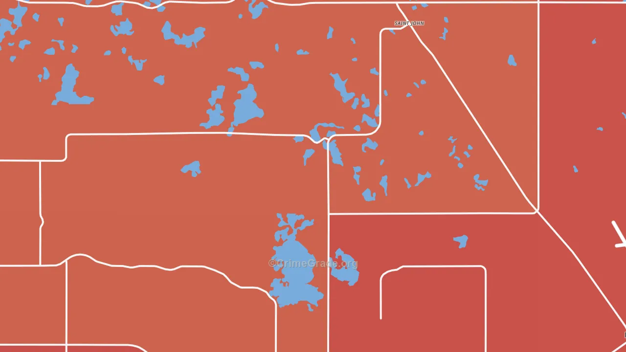 St. John, ND Map of Assault Rates