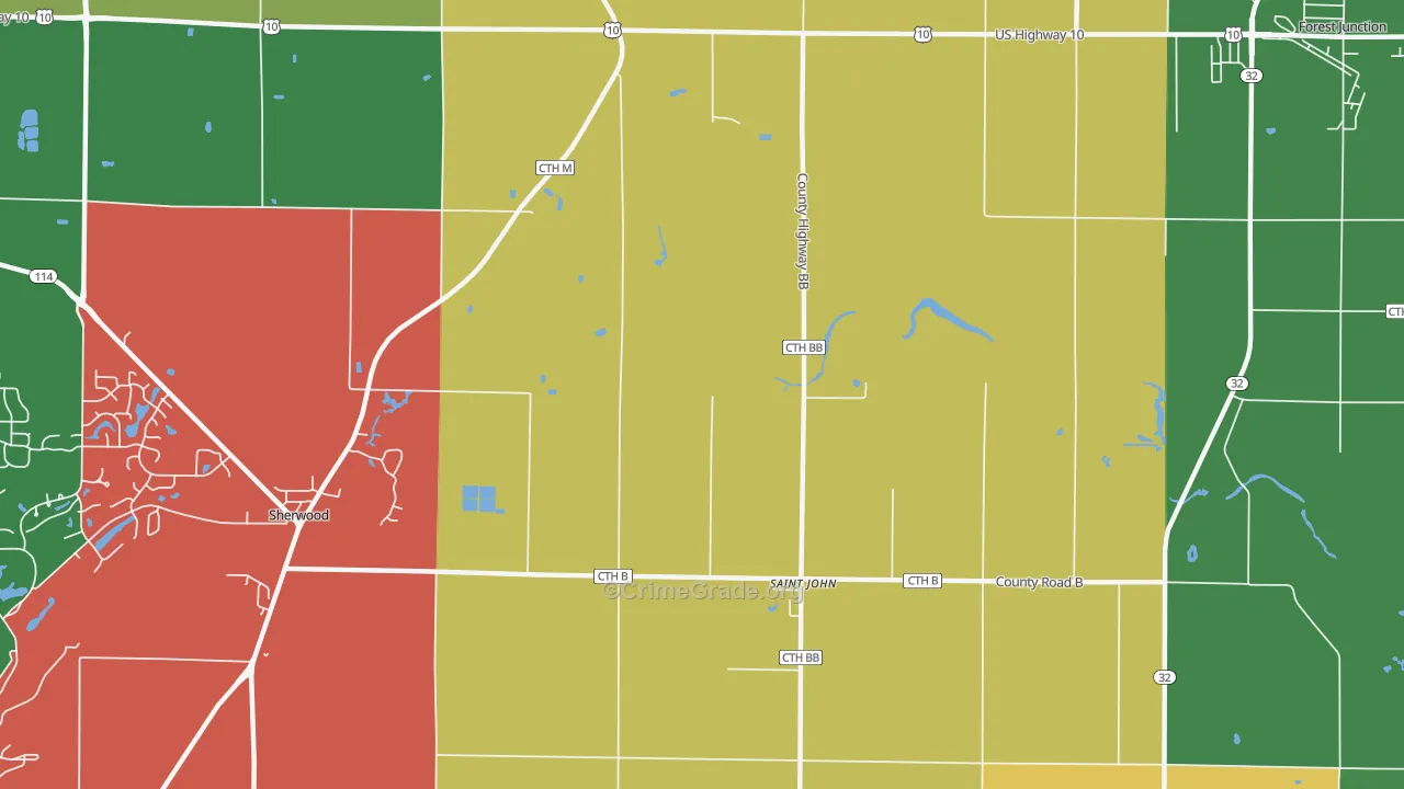 St. John, WI Map of Assault Rates