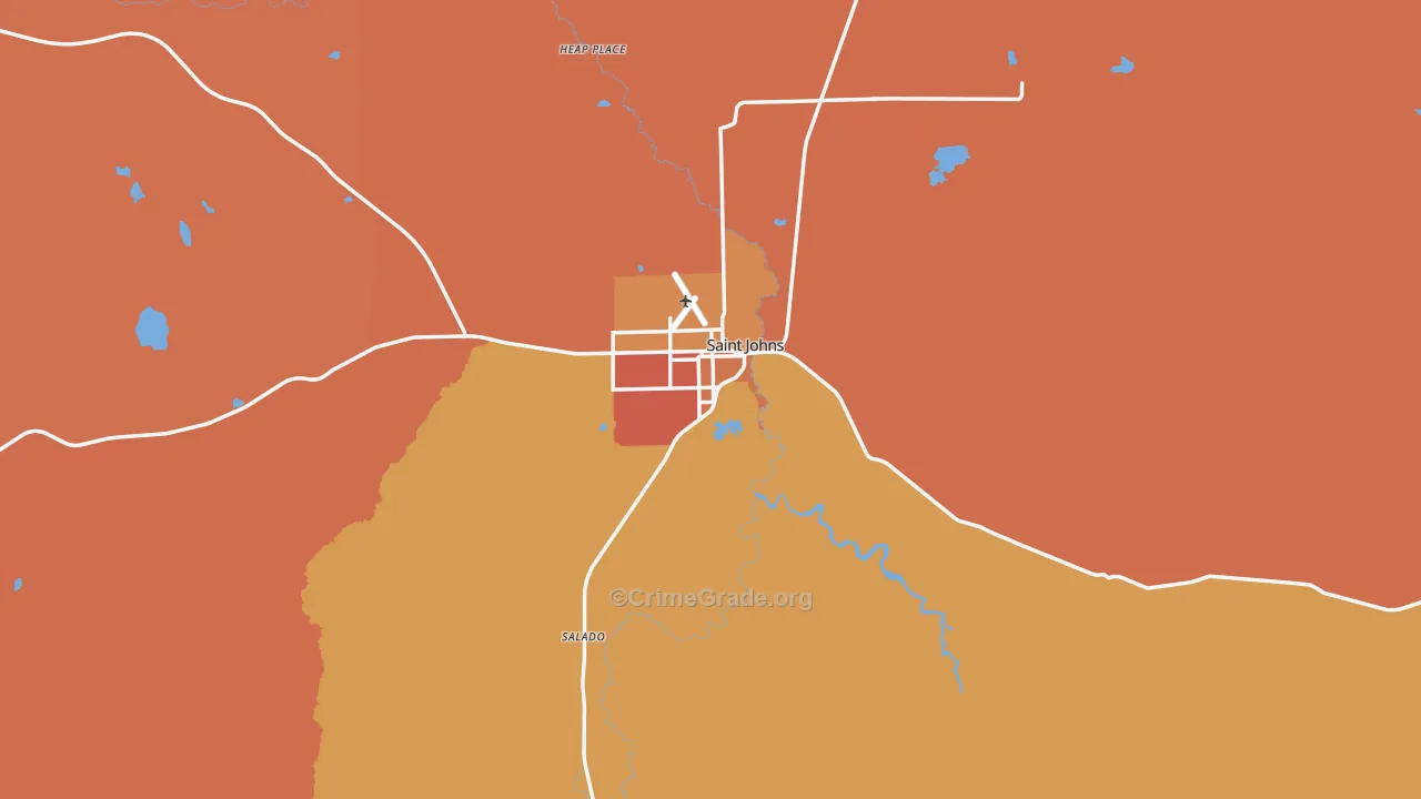 St. Johns, AZ Map of Assault Rates