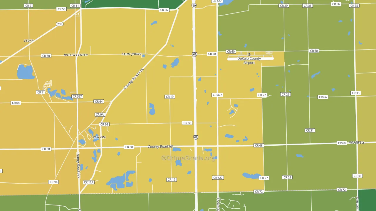 St. Johns, IN Map of Assault Rates