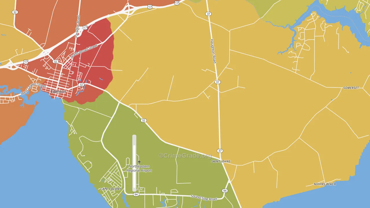 St. Johns, NC Map of Assault Rates