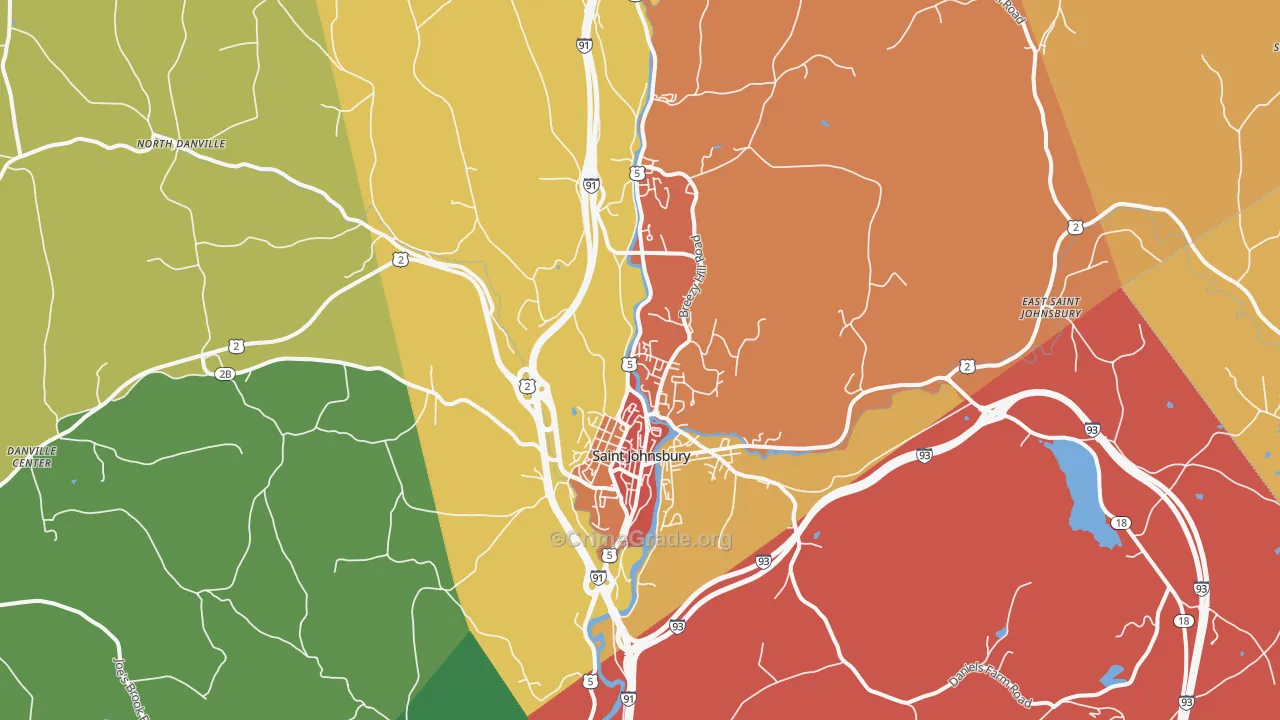 St. Johnsbury, VT Map of Assault Rates