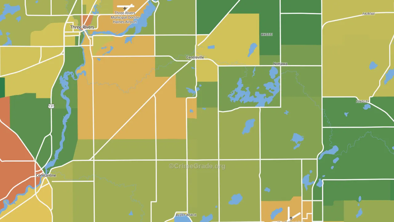St. Joseph County, MI Map of Assault Rates