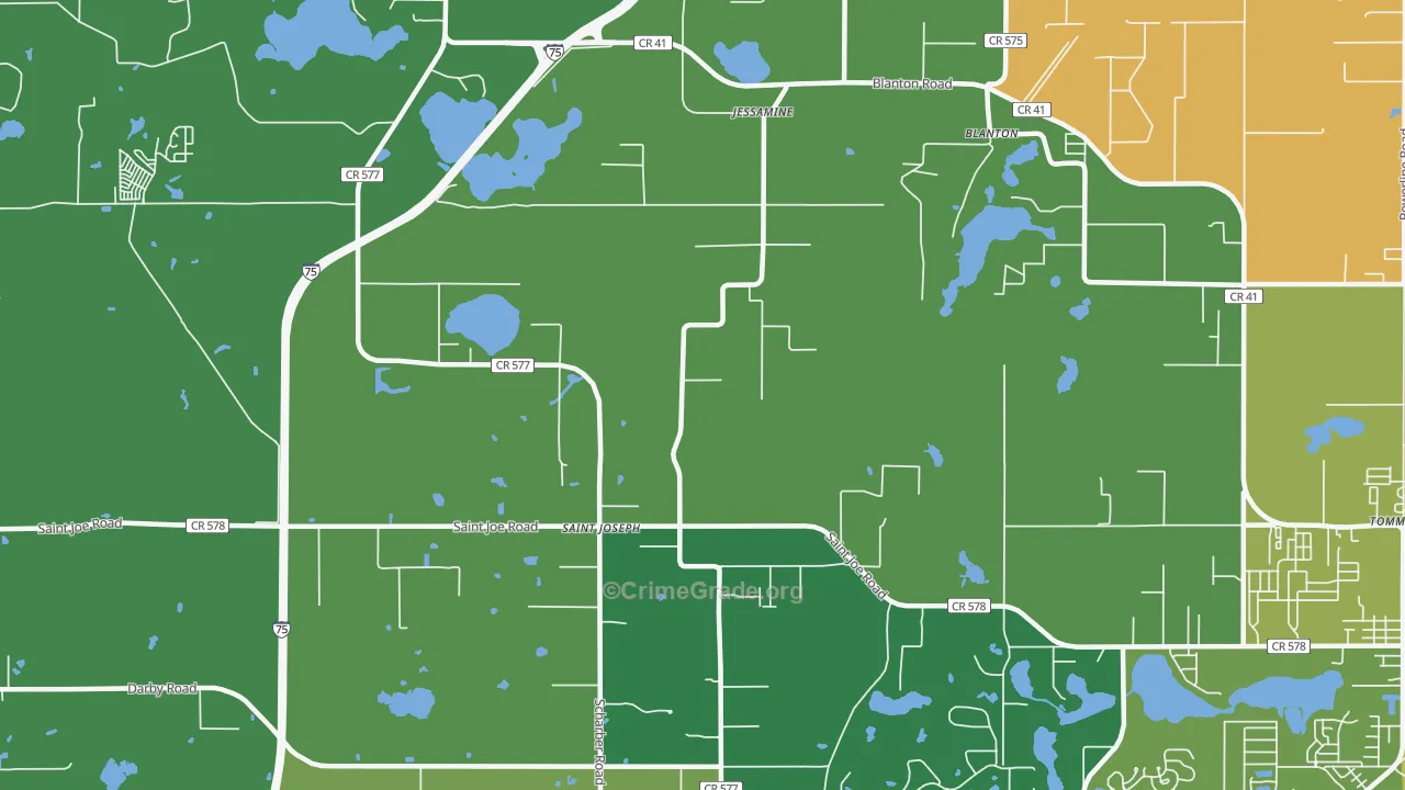 St. Joseph, FL Map of Assault Rates