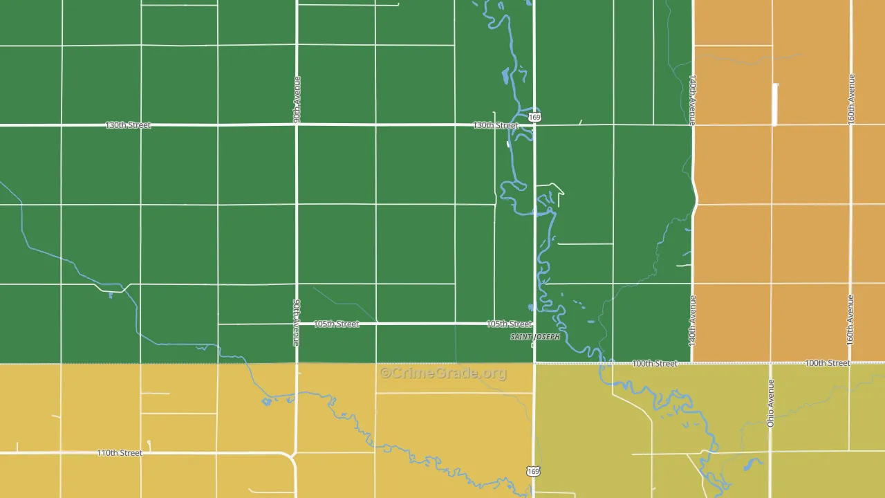 St. Joseph, IA Map of Assault Rates