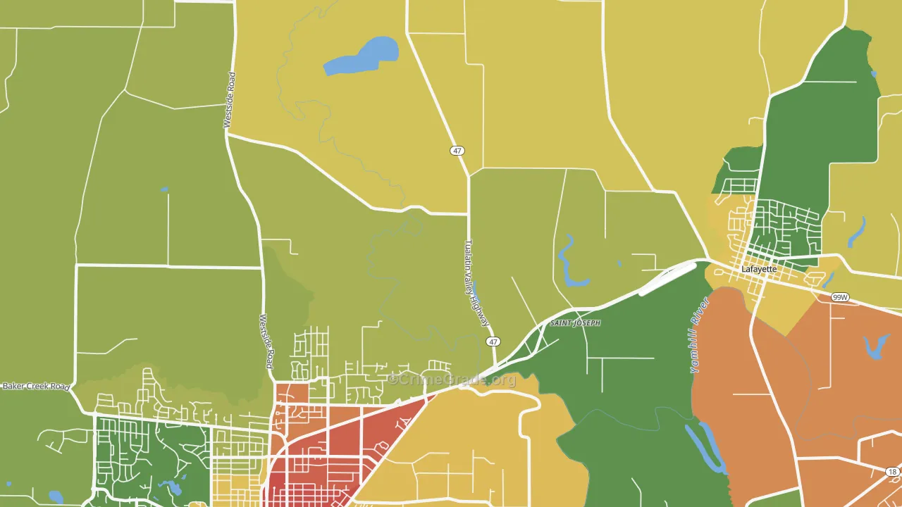 St. Joseph, OR Map of Assault Rates