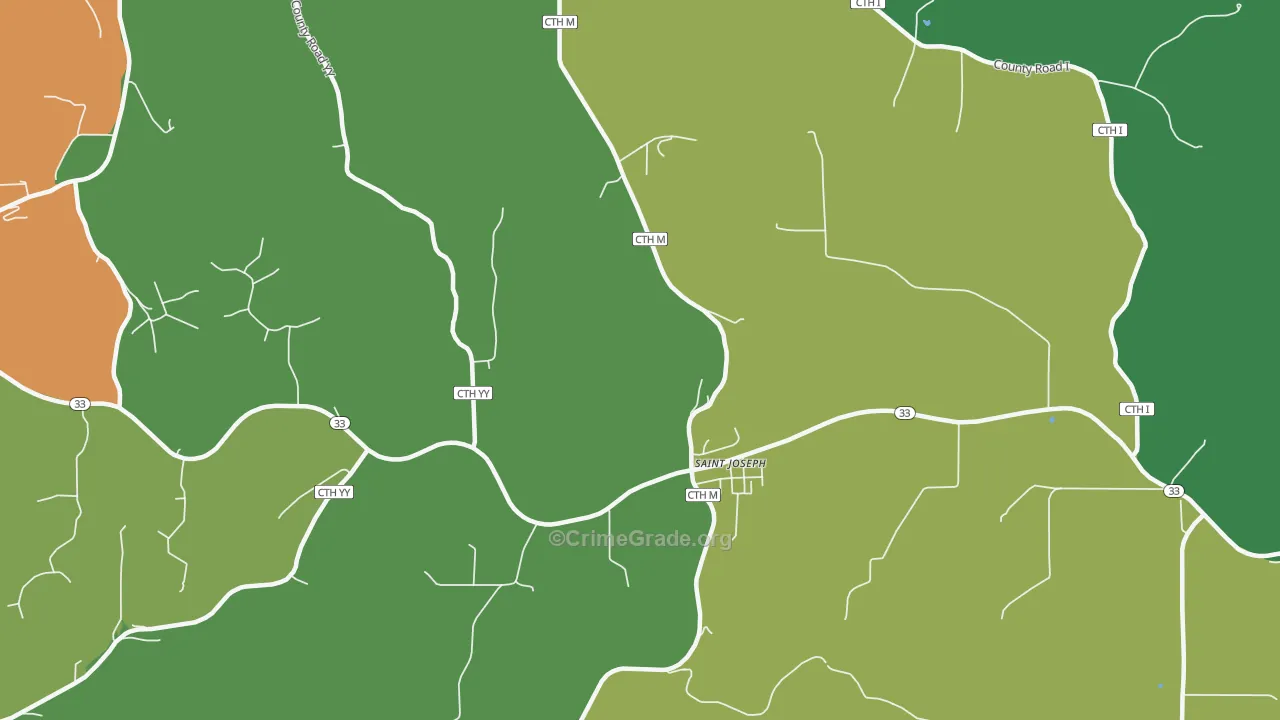 St. Joseph, WI Map of Assault Rates